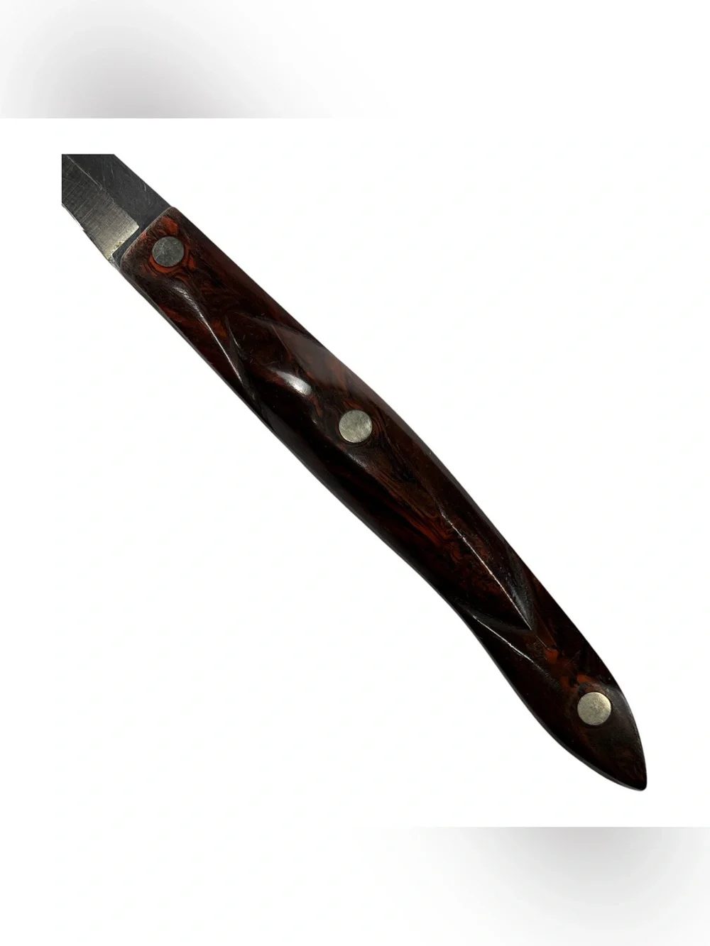Vintage CUTCO #1720 Paring Knife Classic Brown Marbled Handle Made in USA